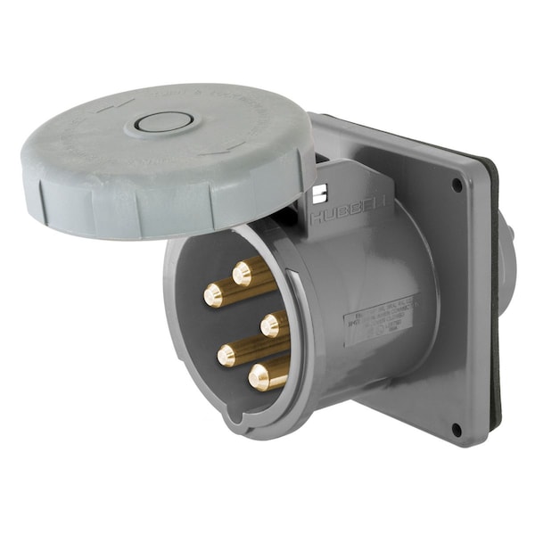 Pin & Sleeve Inlet, 100 A, 277/480V AC, Three Phase, 4 Pole, Screw Terminals Wire Connection Type